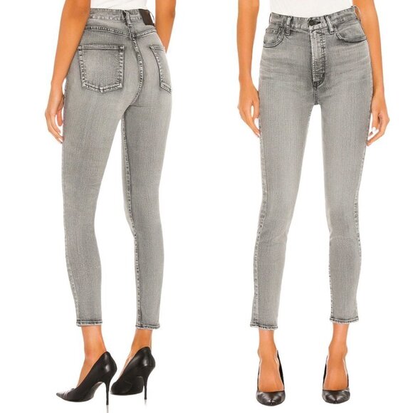 MOUSSY VINTAGE x REVOLVE Carmel Rebirth High Rise Light Black Skinny Ankle Jeans - Picture 1 of 13